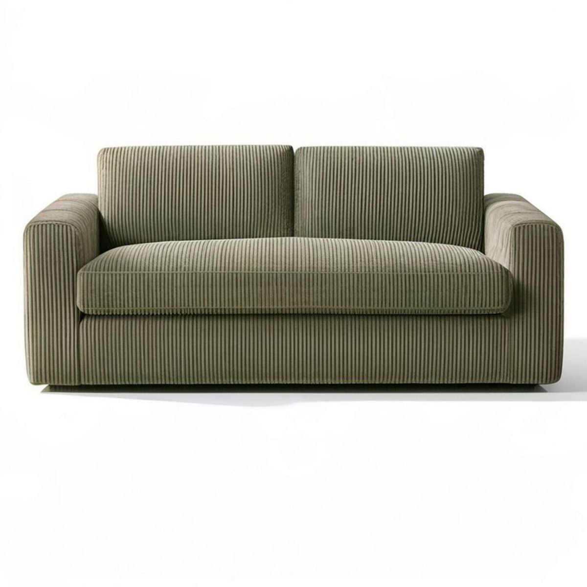 Dwuosobowa sofa sztruksowa 160 x 88 x 82 cm Oliwkowa
