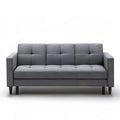 Szara sofa trzyosobowa 190 x 85 x 86 cm z czarnymi stalowymi nogami