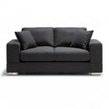 Dwuosobowa sofa do salonu 180 x 90 x 85 cm, grafitowa ze srebrnymi nóżkami
