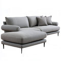 Szara sofa narożna lewostronna z leżanką 280 × 165 × 85 cm